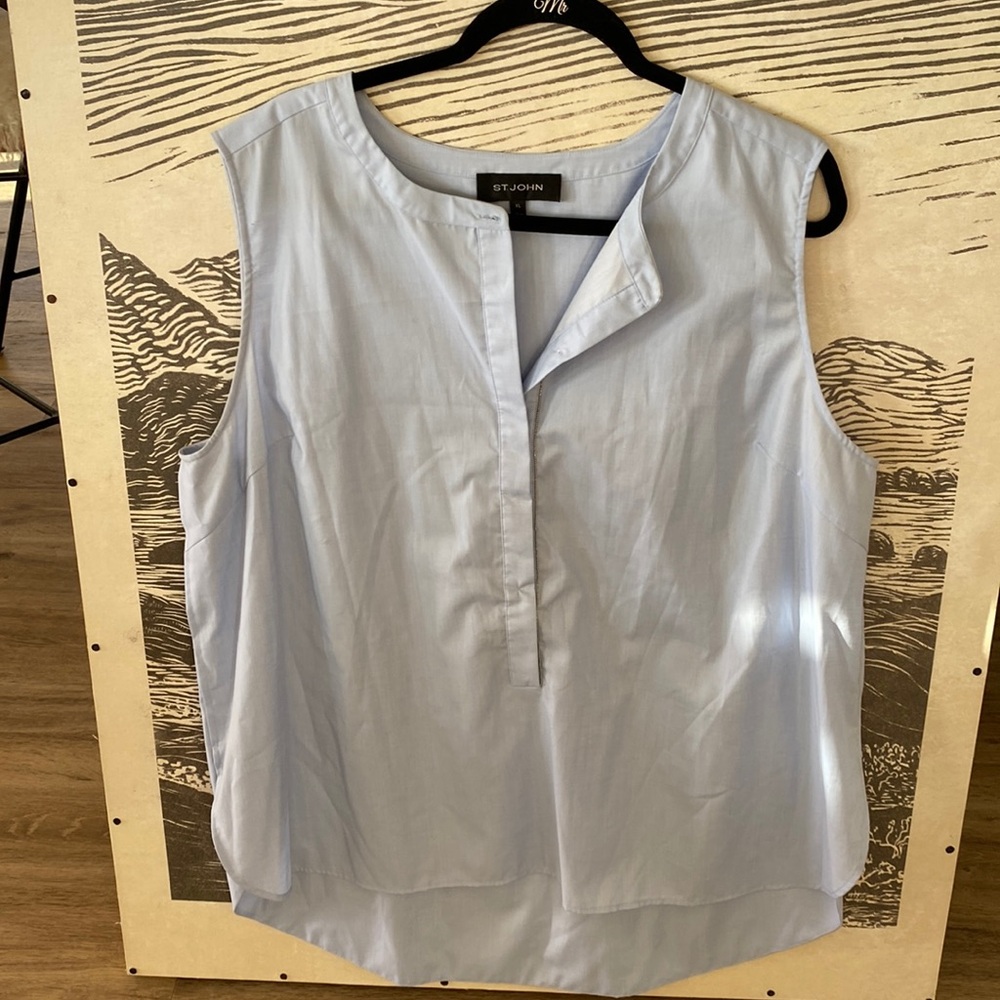 St. John Light Blue Sleeveless top